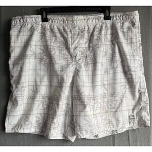 Quiksilver Swim Trunks Shorts‎ Men Large Multicolor Plaid Mesh Elastic Waist